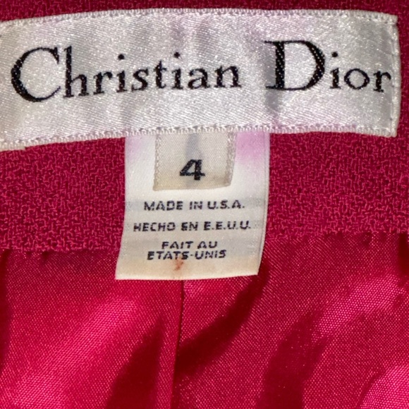 CHRISTIAN DIOR Maroon Blazer Jacket With Goldtone Buttons 100% Wool Size 4  - Picture 5 of 10
